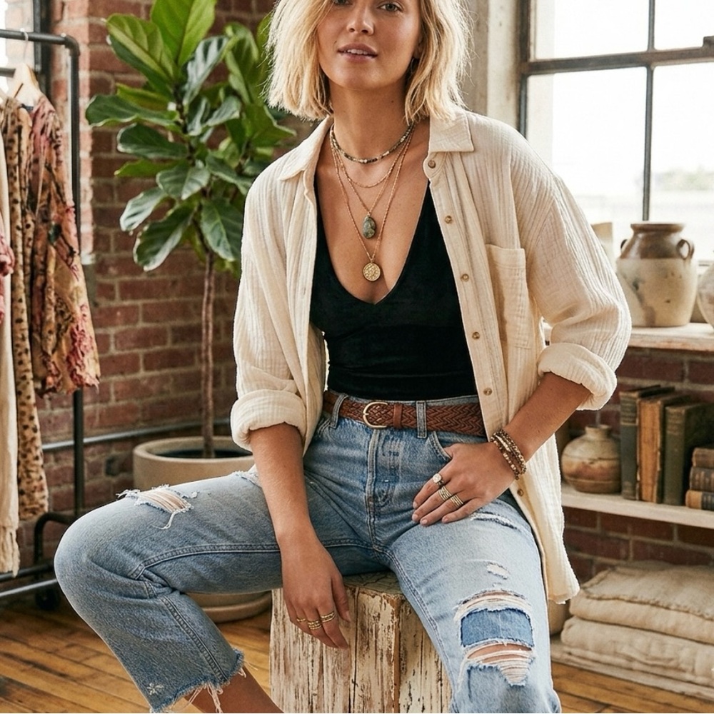 Intimately by Free People Keep It Sleek Bodysuit Black Like New!